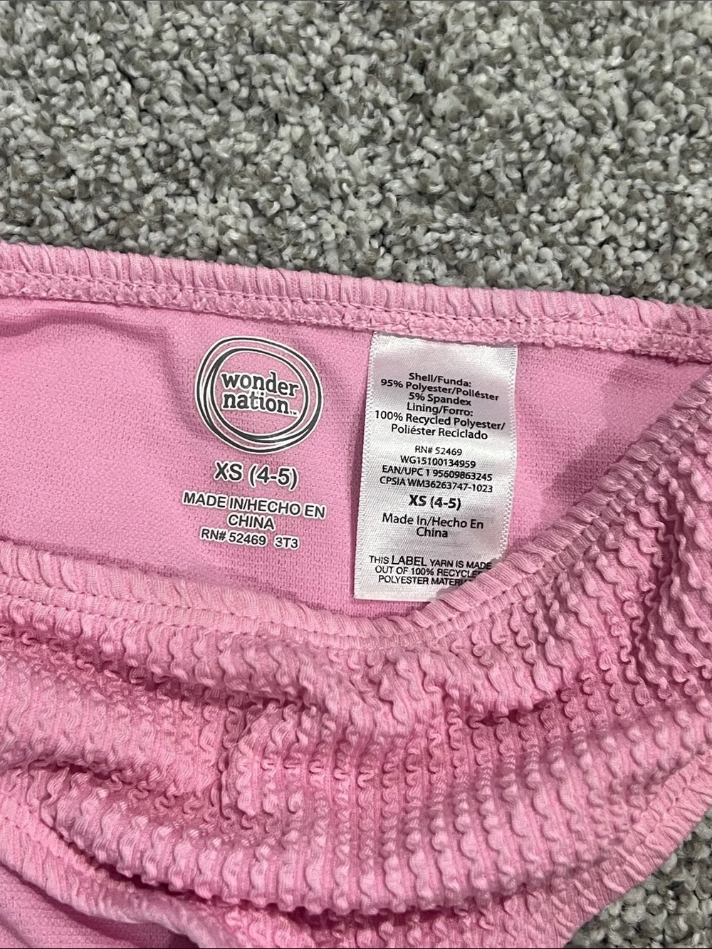 wonder nation Pink Ribbed Bikini Bottoms